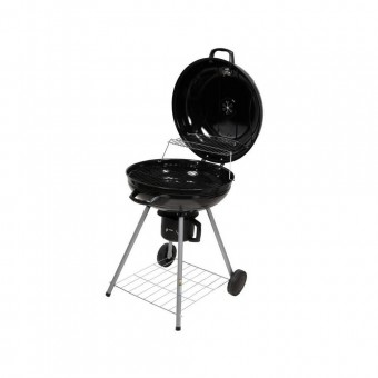 OEM 99584 Gratar rotund de carbune cu capac, diametrul 57 cm, termometru, 2 x roti