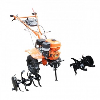 OEM DISPM72 Motocultor 7.5 CP cu freza, motor benzina 4 timpi, viteze 2+1, transmisie pinioane, latime lucru 100cm, roti 4.00-8 Breckner Germany