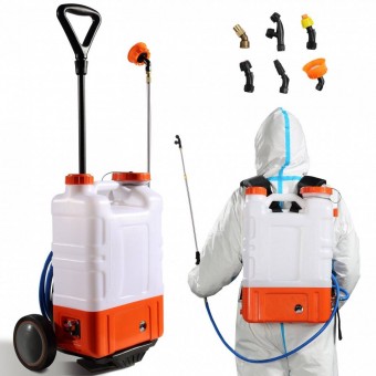 OMS BBSPPPPE416L4EAKOV2 Aparat de stropit cu acumulator, 12 V / 7.2 Ah, capacitate 15 l, 6 duze, tip rucsac si carucior, Debit 3.6 l/min, 0-6.4 Bar