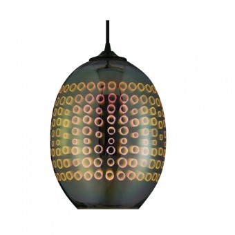 Pendul Radian Chrome-1, max. 60 W, sticla, diametru 220 mm, efect 3D