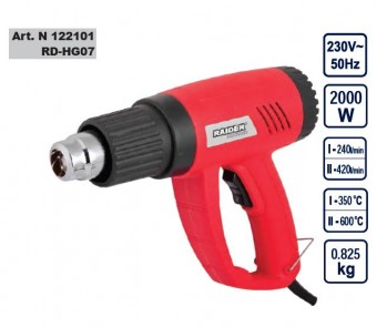 Pistol aer cald 2000W, Raider RD-HG07