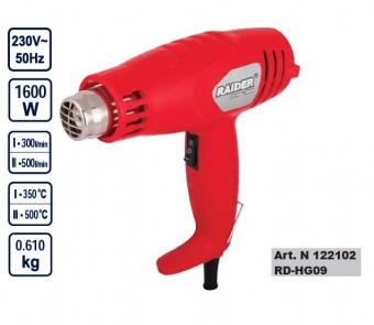 Pistol cu aer cald 1600W, Raider RD-HG09  