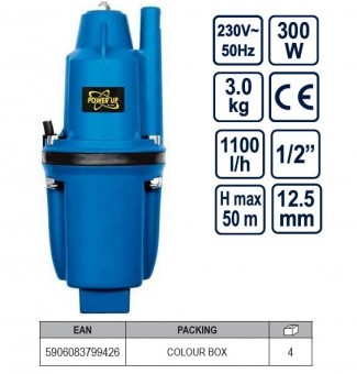 Pompa submersibila cu membrana Power Up 300W, Yato 79942