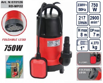 Pompa submersibila inox 750W, Raider RD-WP22