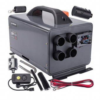 Powermat PM1181 Incalzitor de aer diesel Webasto, 8 kW, 4 x iesiri de caldura, Telecomanda, 12 V, 24V DC, 230V AC, Rezervor 5 l