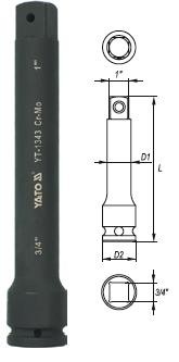 PRELUNGITOR CU ADAPTOR 250mm, 3/4'', YATO, YT-1343