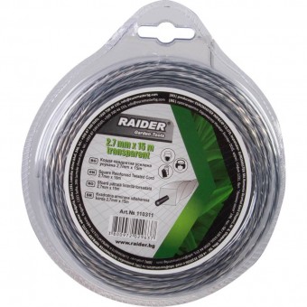 Raider 110311 Fir patrat rasucit pentru coase electrice si motocoase, diametru 2.7 mm, Lungime 15 m