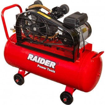 Raider 120117 Compresor aer pe curea 100 l, putere 1.5 kW, 170 l/min, 2 pistoane
