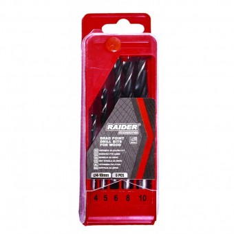 Raider 157114 Set 5 burghie pentru lemn Raider 157114, dimensiuni 4, 5, 6, 8, 10 mm
