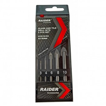 Raider 157798 Set 5 burghie pentru sticla si ceramica, Raider 157798, diametru 3-10 mm