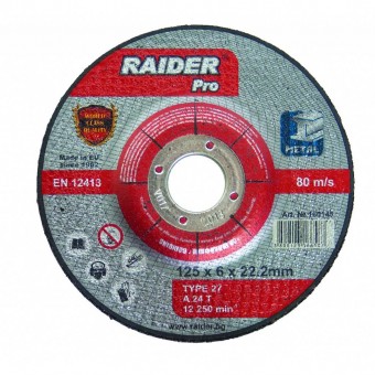 Raider 160145 Disc pentru slefuit metal Raider 160145, dimensiuni 125Ñ…6.0Ñ…22.2 mm