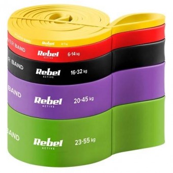 Rebel LEC-RBA-3001-S5 Set 5 benzi elastice tpe power band 4-55kg rebel active