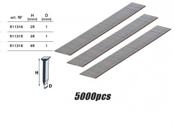 Set cuie pentru capsator pneumatic RD-AS02 25x1mm, Raider 511314