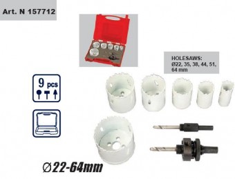 Set freze gaurire HSS, 9 buc. 22-64mm, Raider