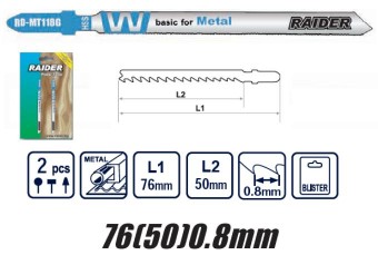 Set panze fierastrau pendular pentru metal 76 mm, Raider