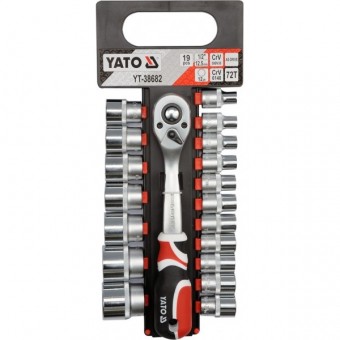 Set tubulare cu antrenor 19 buc., Yato YT-38682