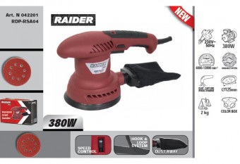 Slefuitor orbital 380W, 125mm viteza variabila Raider RDP-RSA04