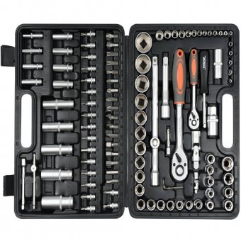 Sthor 58685 Trusa tubulare 1/2-1/4,biti ,adaptoaresi clicheti, 108 piese