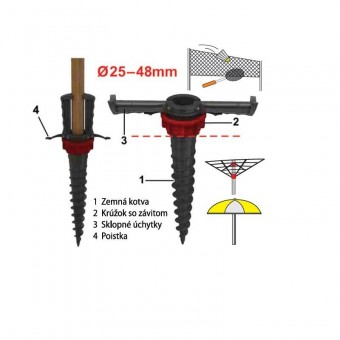 Strend Pro SK-2170097 Suport si sfredel pentru umbrele, fileuri volei, Strend Pro TT003048