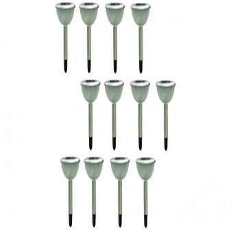 Strend Pro SK-2170139 Set 12 lampi solare Strend Pro Baham, 38 cm, inox si plastic