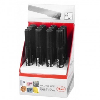 Strend Pro SK-2220104/ Set marker permanent Strend Pro Permanent, 12 buc, grosime 4.5mm, negru