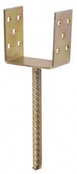 Strend Pro sk-429295/ Suport stalp tip U fixare in beton, cu talpa fixa, Strend Pro Casu, 120 mm, Zn