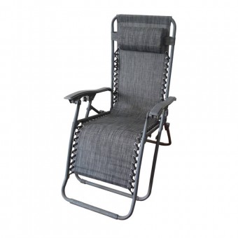 Strend Pro SK-802221/ Sezlong scaun pentru gradina Strend Pro Carolina, 175x65x115 cm, gri