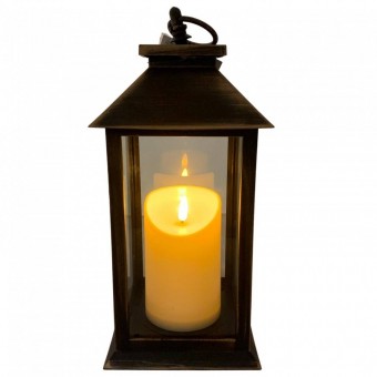 Strend Pro SK-8091158 Felinar cu led Strend Pro Bronz, 3xAAA, plastic, 14x14x33 cm