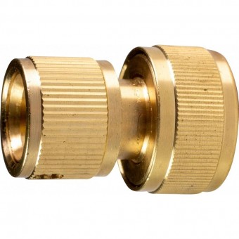 TOP GARDEN 400404 Conector din alama cu stop Topgarden 400404, dimensiune 3/4, din alama