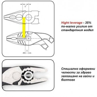 topmaster 210600 Cleste combinat cu cap indoit Topmaster 190 mm, Cr-Ni