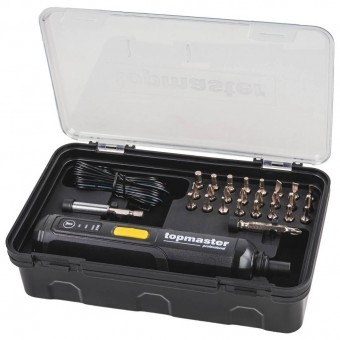 topmaster 279918 Surubelnita cu acumulator 4V compact, in trusa cu biti