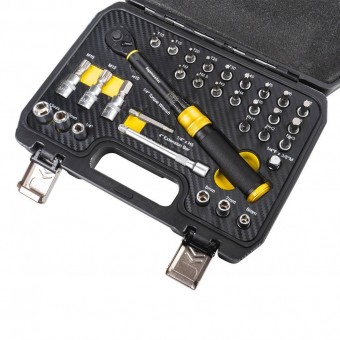 topmaster 331011 Set cheie dinamometrica 1/4â€œ, 5-25Nm, in trusa cu biti