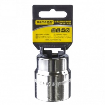 topmaster 337601 Cheie tubulara bihexagonala Topmaster 24mm prindere patrat 3/4, Cr-V