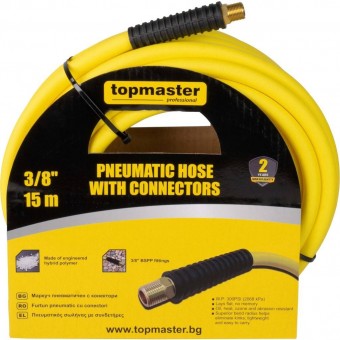 topmaster 344109 Furtun pneumatic, lungime 15 m, conectori 1/4, max 20 Bar