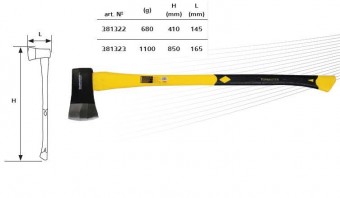 Topor cu coada de fibra 1100g, TopMaster