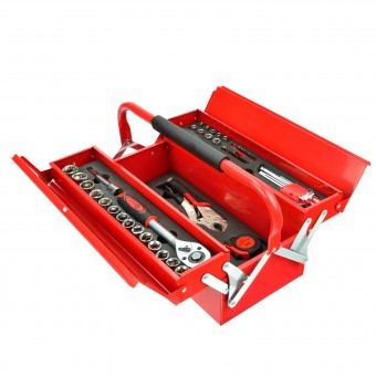 Trusa chei tubulare si unelte Geko G10850, cutie metal, 150 buc