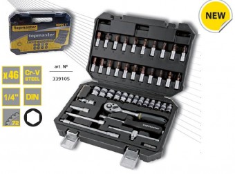 Trusa tubulare 46Pcs, 1/4 4-14mm  Cr-V TMP, TopMaster 