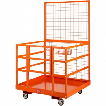 Vevor CCGZPTCYMS214BM9RV0 Cusca de siguranta pentru stivuitor Vevor max 635 kg, 4 roti, Otel, 114.3 x 109.2 x 203.2 cm