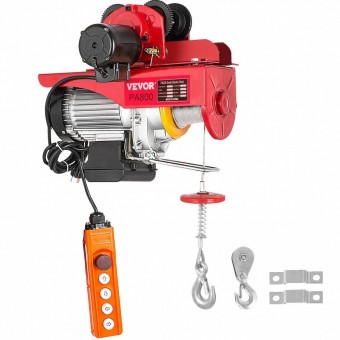 Vevor DDHL800KGXCZH0001V2 Electropalan cu carucior Vevor 1300 W, capacitate de ridicare 400/800 Kg, viteza de lucru 12/6 m/min