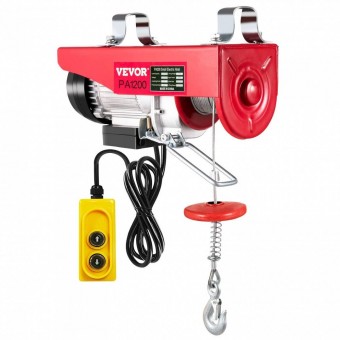 Vevor DDHLPA12000000001V2 Electropalan Vevor 2000 W, Telecomanda cu fir, Inaltime max de ridicare 6/12 m, viteza 10 m/min, capacitate 600 / 1200 kg