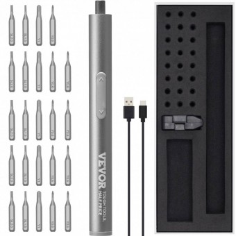 Vevor DDLSDWSYSDJNMN9VAV9/ Surubelnita cu acumulator pentru mecanica fina, Vevor 24 biti, 170 rpm, 0.3 Nm, 3.7 V, alimentare USB