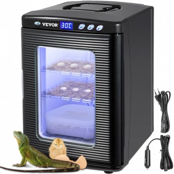 Vevor FHQ25LHSFYQ5-6D01V2 Incubator oua pentru reptile si pasari Vevor 25 l, alimentare 12 V DC sau 220 V AC
