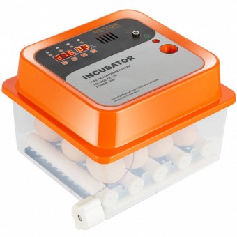 Vevor JQDLFYQ12MYAUJ9D8V2 Incubator 12 oua cu intoarcere automata, Vevor, alimentare retea sau baterie 12 V, 250x225x180 mm