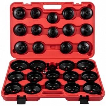 Vevor JYLQQCXGJJT308IOLV0 Set 30 chei pentru filtre ulei, prindere 3/8 inch, Otel 