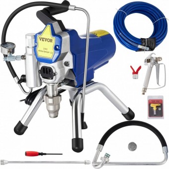 Vevor PTJ2000WGYWQPTJ01V2 Pompa de vopsit pentru suprafete mari Vevor, putere 2000 W, 2.1 l/min, 207 Bar, lungime furtun 15 m