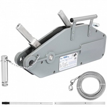 Vevor SBHL1.6T25MGSS001V0 Troliu manual orizontal Vevor 1600 kg, Lungime cablu 25 m, cablu otel