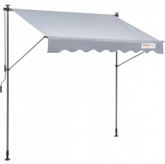 Vevor SSSZYPHSLZS7QYB12V0 Copertina retractabila cu coloane prindere, 200 x 120 cm, Gri, UV 80, densitate 180 g/mp