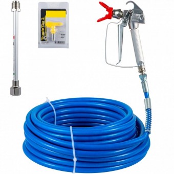 Vevor WQPQQRGYCLS50L2YGV0 Kit pentru vopsit pistol si furtun 15.24 m, 248 Bar, Unghiuri de pulverizare 0 - 50 de grade, Aluminiu