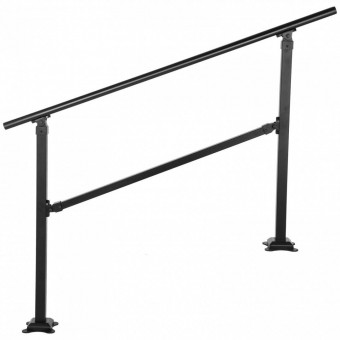 VivaTechnix AQFSYCGTYSW36AQYRV0 Balustrada fier forjat, 2-3 trepte Vivatechnix Negru Mat, Inaltime 159.6 cm, lungime 76.5 cm, pozitii reglabile
