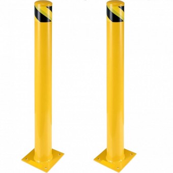 VivaTechnix AQZYCHS425.52HFZBV0 Set 2 stalpi de siguranta, delimitare, avertizare, Vivatechnix Otel, Galben / Negru, Inaltime 107 cm